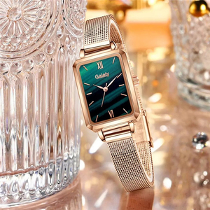 Gaiety Marque Femmes Montres Mode Carré Dames Montre Quartz Bracelet Ensemble Cadran Vert Simple Rose Or Maille De Luxe Femmes Montres - Product Image 3