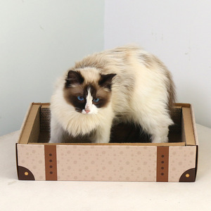 Rascador para gatos, de cartón corrugado, tipo maleta, cama para gatos, juguete para gatos, artículos para mascotas, sin pelusa, producto popular en línea - Product Image 1