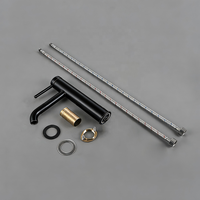 Keran Wastafel Kamar Mandi CE Modern Matte Black, Mixer Air Panas Dingin, Terpasang di Dek, Bahan Stainless Steel, Satu Lubang