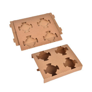 Logo imprimé personnalisé gobelet jetable en <span class=keywords><strong>carton</strong></span> ondulé pour boisson chaude avec couvercle support pour café bulle Boba thé porte-boisson froide - Product Image 1