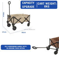 Chariot pliant léger et portable avec poignée réglable, roues silencieuses, pour le shopping, le jardin, la plage, les voyages, le sport, la pêche, le rangement