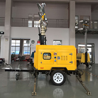 Tragbarer Mobiler Anhänger-Beleuchtungsturm mit 4*1000W Metallhalogenid-Lampe und Leisem Dieselgenerator für Notfall-Straßenreparatur