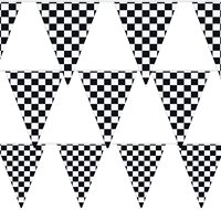 Drapeaux à carreaux noir et blanc, fanions de course, bannière de course, décoration de fête sur le thème de la NASCAR, fêtes de voitures de course