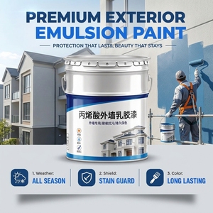 Peinture murale extérieure lavable en acrylique blanc pour bâtiment, émulsion acrylique latex écologique en gros - Product Image 1
