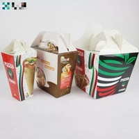 Boîtes à pizza en papier alimentaire personnalisées, jetables, pour emporter, boîte pour restaurant, emballage de pizza triangulaire