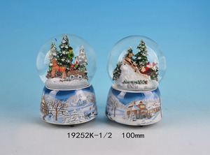 Bola de Nieve Navideña con Papá Noel en Trineo, de Cristal, Regalo Navideño, Decoración de Cerámica para el Hogar, Compatible con OEM - Product Image 4