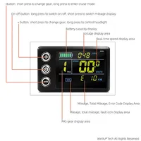 Pantalla LCD a Color S866 para Bicicleta Eléctrica, Velocímetro, Indicador de Voltaje y Kilometraje, Protocolo de Comunicación UART No.2, Medidor para Scooter y Bicicleta Eléctrica