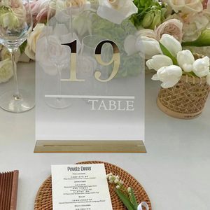 ป้ายอะคริลิคดิจิตอล1-20ที่นั่งสำหรับงานแต่งงานเครื่องหมายที่นั่งแบบชิ้นเดียวที่กำหนดเอง - Product Image 5