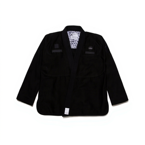 Kimono de Jiu-Jitsu noir personnalisé, qualité supérieure, 450 GSM, tissage perlé, 100% coton, uniforme brésilien de Jiu-Jitsu - Product Image 1