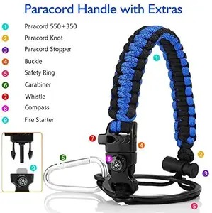 Wholesale Handmade Custom Colorful Paracord Handle Strap With Compass Water Bottle Holder For Outdoor Survival Hiking Camping