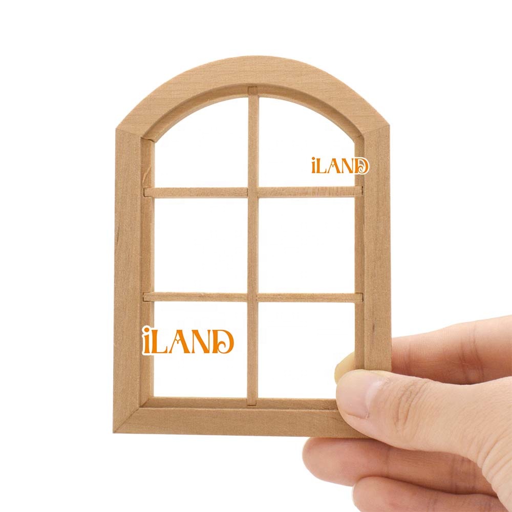 Marco De Ventana Octagonal De Madera Para Casa De Muñecas | Accesorio DIY Para Decoración En Miniatura