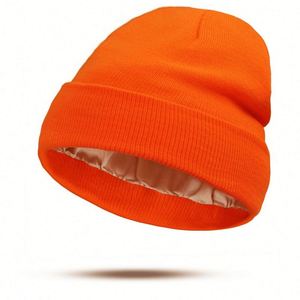 Unisex Silk Slouchy Satin Lined Beanie Warm Knit Winter <b>Hat</b> Gifts - Product Image 4