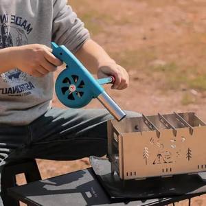 منفاخ شواء محمول للتخييم ومروحة شواء محمولة لمنفاخ يدوي قوي لتدفق الهواء في الهواء الطلق للشواء صغير - Product Image 5