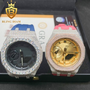 Nouveautés Style Argent et Or Design GA2100 Lunette de Montre Moissanite Bracelet de Boîtier de Montre sur Mesure pour Hommes - Product Image 1