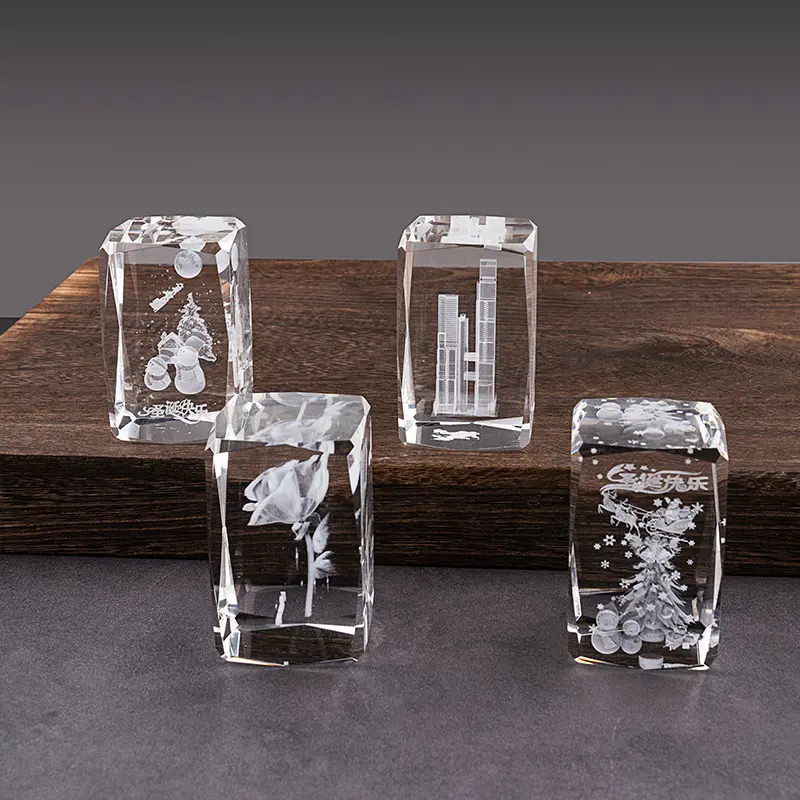 Ehre für Kristall individuelles Design k9 leerer Kristallwürfel Souvenir Geschenk Glaswürfel 3D-Lasergravur 3d-Kristallwürfel
