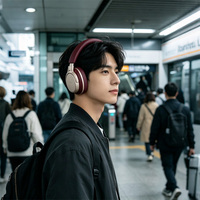 Headphone Over-Ear Baru dengan Peredam Kebisingan, Cat Metalik, Baterai 350mAh, untuk Aktivitas Luar Ruangan