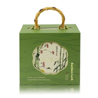 Coffret Cadeau de Bougies Aromatiques en Verre à la Cire de Soja et au Bambou, Diffuseur d'Huiles Essentielles de Luxe Style Chinois avec Pierres, Décoration Sans Flamme