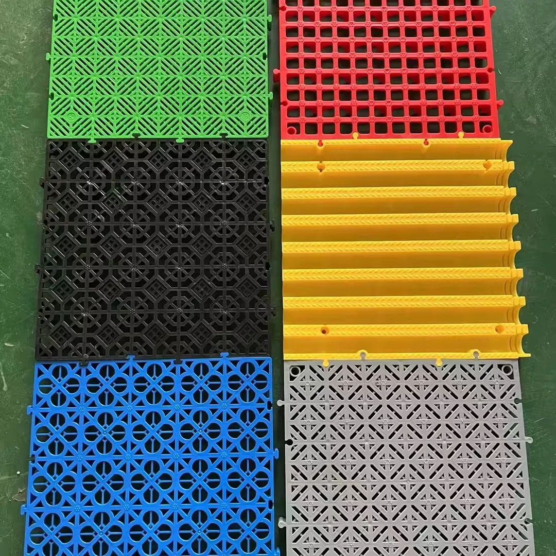 Direct factory high tensile strength plastic garage flooring tiles modular anti slip PP floor mat drain grate for car wash room