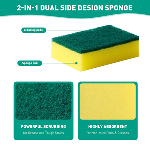 Spugna <span class=keywords><strong>per</strong></span> la pulizia della cucina resistente con tampone in poliestere di alta qualità senza graffio, facile da pulire <span class=keywords><strong>per</strong></span> <span class=keywords><strong>lavare</strong></span> <span class=keywords><strong>i</strong></span> <span class=keywords><strong>piatti</strong></span> - Product Image 2