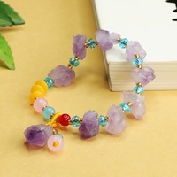 Aiyu Vente en gros Bracelets en pierre brute d'améthyste naturelle, Série Dragon Year Nine Purple Fire, Vente directe usine, Vente flash transfrontalière en direct