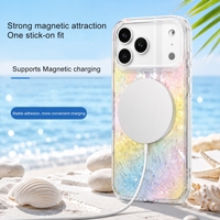 Funda Magnética de Lujo con Diseño de Concha Oceánica Degradada para iPhone 17 Pro Max, Carcasas Transparentes Antigolpes para iPhone 17, 16, 15