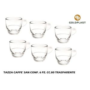 Juego de Tazas de Café San, Transparentes, 6 Piezas, 80 cc, Tazas para Beber - Product Image 1