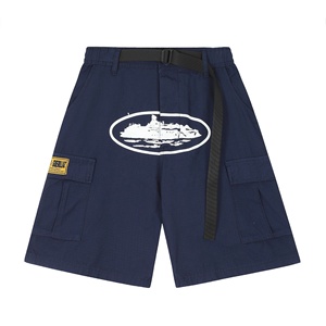 XL Printed Polyester <strong>Shorts</strong> with <strong>Belt</strong> Cotton Knitted Fabric Pattern Decoration Colored Techniques - Product Image 3