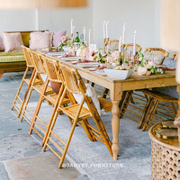 Vente en gros de chaises pliantes en bambou rustiques pour extérieur, événement et jardin, mariage