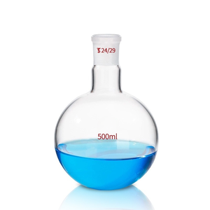 JVLAB platte bodem enkelhals hoog borosilicaat <span class=keywords><strong>3.3</strong></span> glas destillatie reactie ronde bodem kolf OEM alternatief - Product Image 4