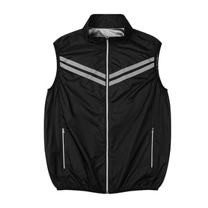 <span class=keywords><strong>Gilet</strong></span> rafraîchissant sans manches avec ventilateur intégré pour <span class=keywords><strong>homme</strong></span>, 100 % polyester, fermeture éclair, bande réfléchissante, tenue de travail climatisée pour l'extérieur - Product Image 3