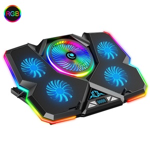 Support de refroidissement pour ordinateur portable RGB, base de refroidissement en plastique avec ventilateur à contrôle de vitesse pour ordinateur portable de 14 à 17 pouces - Product Image 1