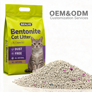 Litière pour chat en bentonite agglomérante écologique en vrac, certifiée BSCI, fabrication OEM, 5 kg, agglomération rapide, faible teneur en poussière, hautement absorbante - Product Image 1