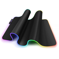 Tapis de souris de jeu RGB Tigerwings LED USB rechargeable 800x300mm grand XXL personnalisé en caoutchouc + tissu avec logo