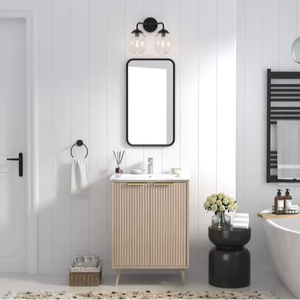 Đồ nội thất nhà sàn đứng phòng tắm Vanity Tủ 24 inch ánh sáng gỗ duy nhất bồn rửa tủ phòng tắm với tích hợp bồn rửa hàng đầu - Product Image 1