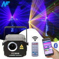 Spectacle de lumière laser F2900 2W pour les fêtes de mariage et les discothèques Animation RVB avec LED pour l'application de paysage de Noël de Noël