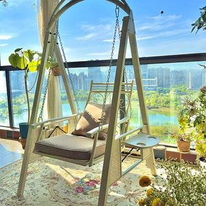 Одноместный домашний/открытый домашний балкон кресло-качалка во дворе сад качели с корзиной для использования в патио - Product Image 1