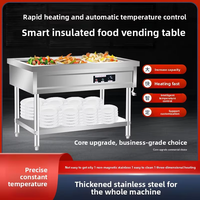 Remise Fabricant : Table Chauffante Commerciale Électrique en Acier Inoxydable avec Plateau en Verre pour Porridge Chaud