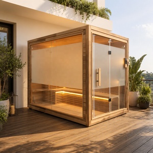 <span class=keywords><strong>Sauna</strong></span> Exterior Más Vendida en Europa y América, Baño de Vapor Seco de Madera de Cedro Canadiense - Product Image 3