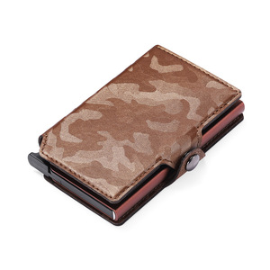 Cartera de Cuero PU con Diseño de Camuflaje, con Botón de Apertura Automática, Bloqueo RFID, Tarjetero, Billetera para Hombre - Product Image 1