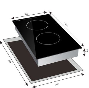 <span class=keywords><strong>Caravane</strong></span> camping-car d'occasion 2 plaques <span class=keywords><strong>de</strong></span> <span class=keywords><strong>cuisson</strong></span> à induction deux brûleurs cuisinière Domino avec ETL CE CB pour résidentiel - Product Image 5