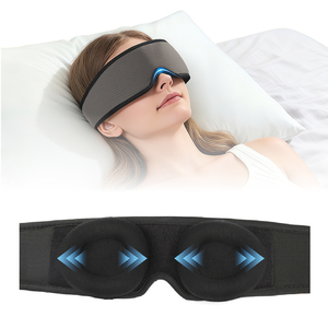 Masque pour les yeux personnalisé avec logo, en maille 3D, en mousse à mémoire de forme, réutilisable, lavable, respirant, confortable, avec des coussinets amovibles, bloque <span class=keywords><strong>la</strong></span> lumière - Product Image 2