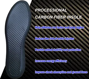 Carbon Fiber Insole Unisex Sport Shoe Carbon Fiber Performance Thin Insoles