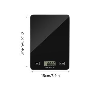 Tempered Glass Digital <b>Kitchen</b> Scale with Timer/Countdown Battery Powered 10kg Capacity Weight Measuring - Product Image 2
