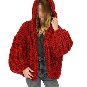 Personnalisé lâche paresseux vent à capuche cardigan <span class=keywords><strong>pull</strong></span> décontracté tricoté <span class=keywords><strong>pull</strong></span> pour les femmes - Product Image 5