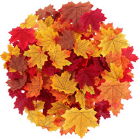 Feuilles d'érable artificielles en soie, mélange réaliste de feuilles d'automne tombées, pour décoration de remise de diplôme, Noël, mariage, maison, Halloween, fête, festival
