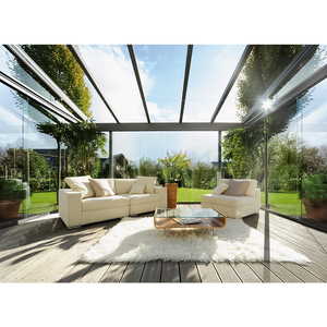 Véranda en aluminium et verre avec toit rétractable anti-UV et imperméable - Product Image 4