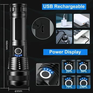 Linterna de aluminio P50 con zoom telescópico, resistente al agua, de largo alcance, con carga USB 26650/18650, para pesca nocturna al aire libre - Product Image 5