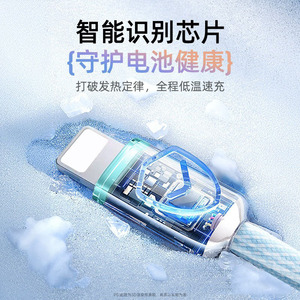Ice Crystal Gradient Color One To Three Braided Fast Charging Data Cable For Huawei <b>And</b> Apple USB Type C To Usb Type A - Product Image 1