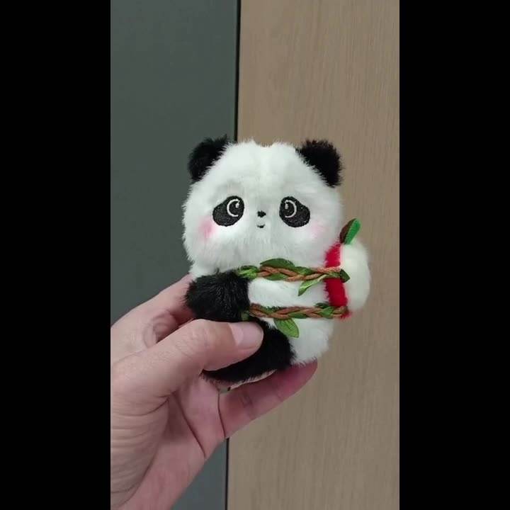 Wholesale Cartoon Cute Panda Plush Toy Doll Bag Pendant Cute Couple Pendant Doll Plush Keychains