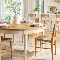 Chaise de salle à manger en bois massif tressé, tabouret de bar, mobilier pour hôtel, villa, restaurant, article très demandé